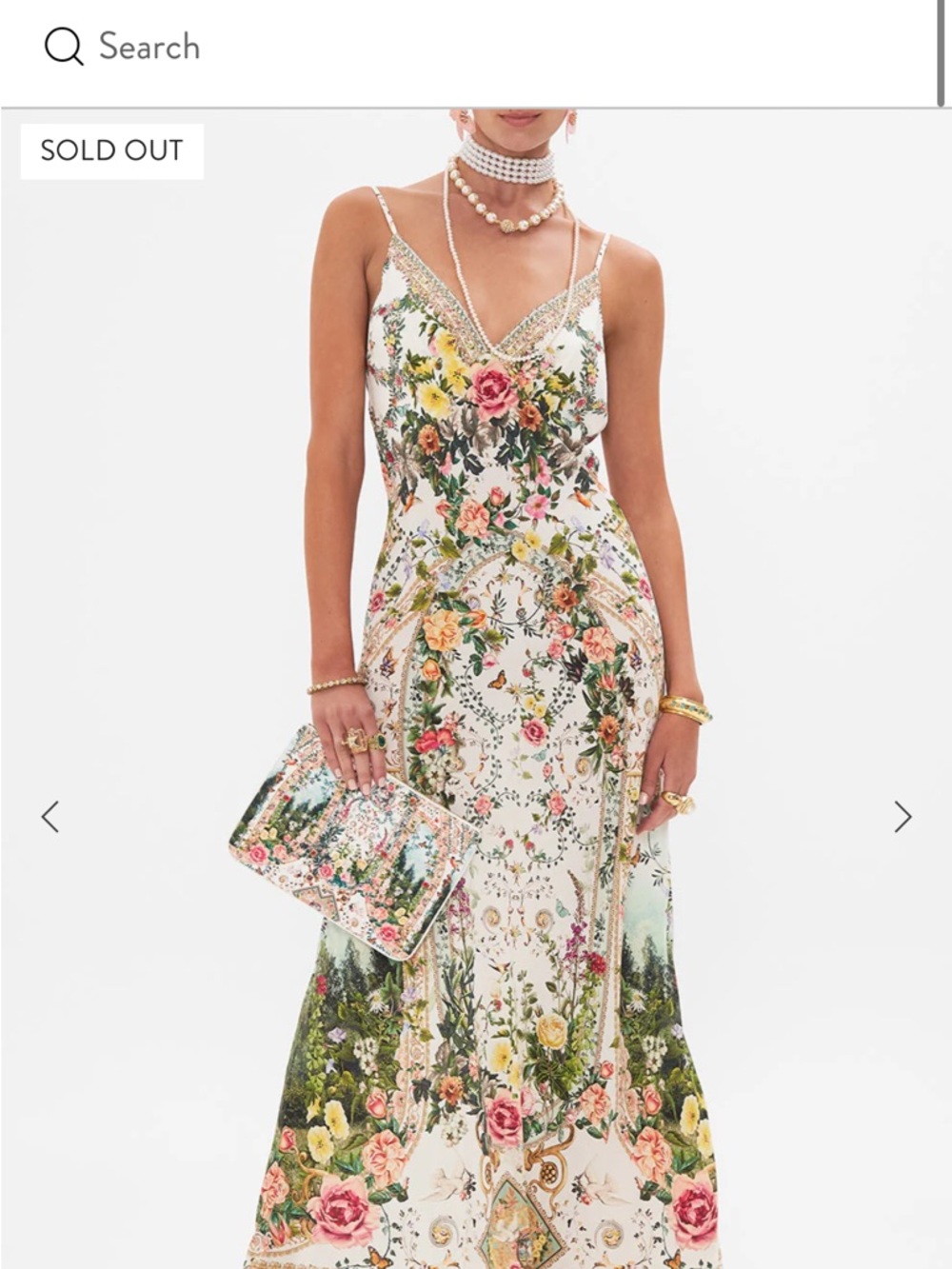 Camilla White Multi Floral Satin Maxi Slip Dress